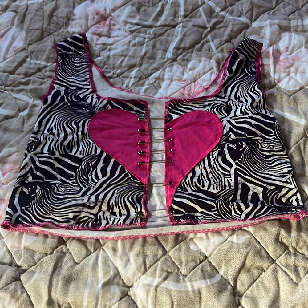 Shein zebra crop top